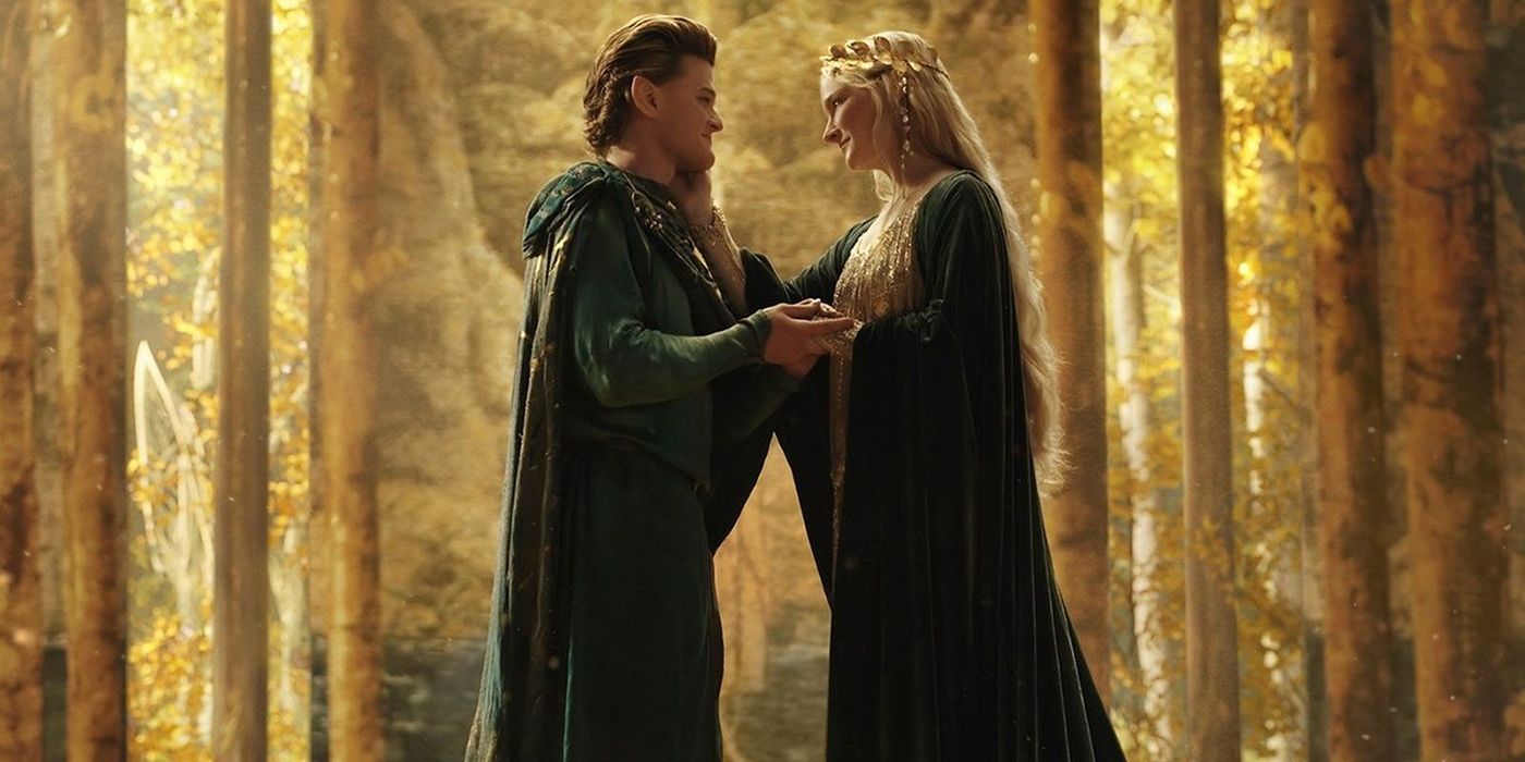 galadriel gold dress Galadriel Green Dress The Rings of Power Season 2 Cosplay Costume Hall –  ACcosplay main image 1