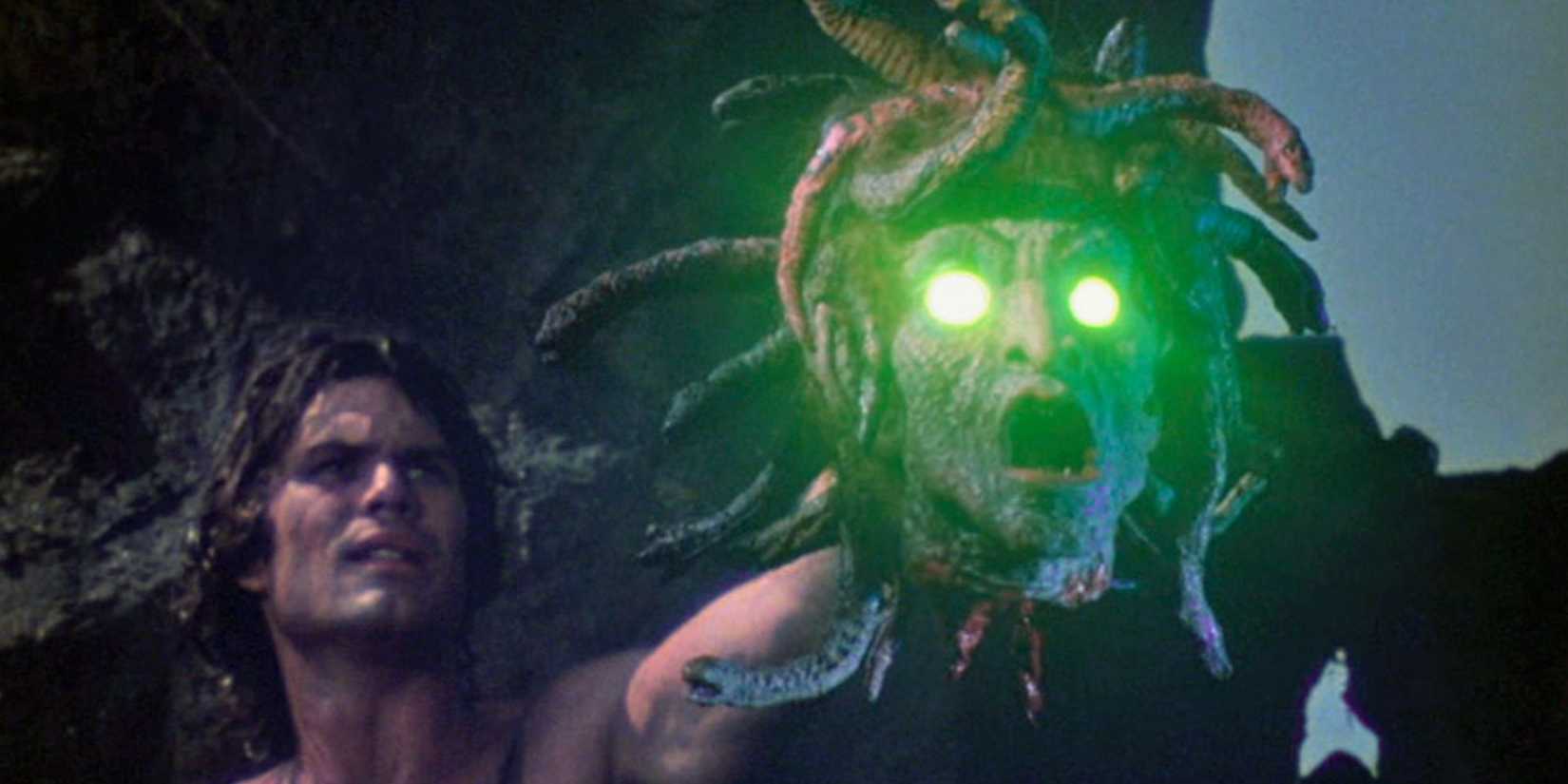 Perseus holding Medusa's severed head in Clash of the Titans.