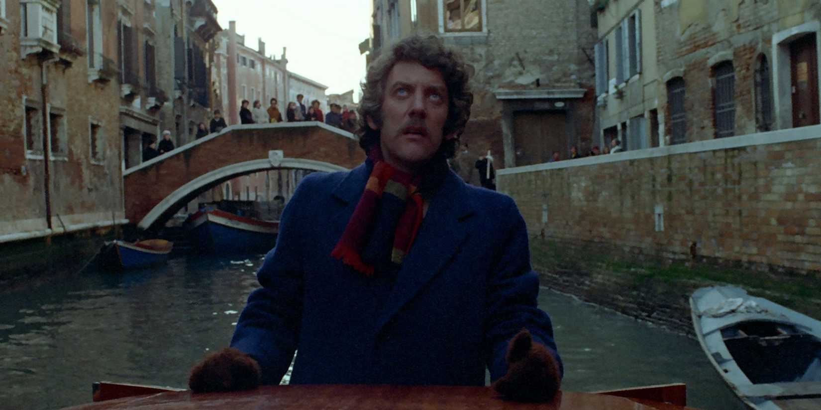 John Baxter (Donald Sutherland) in a canal in Venice from 'Don't Look Now'.