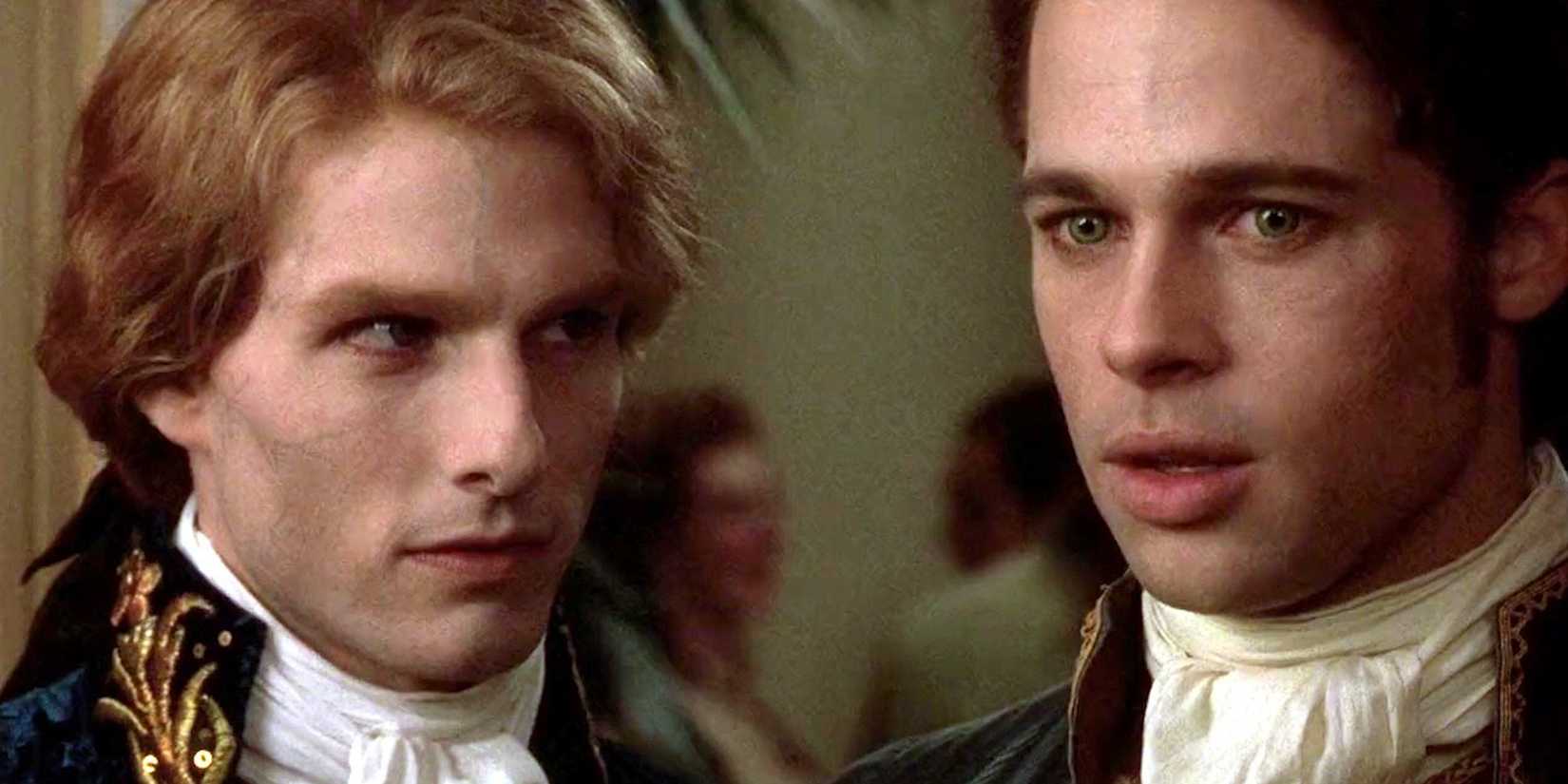 Tom Cruise as Lestat with Brad Pitt as Louis in Interview with the Vampire