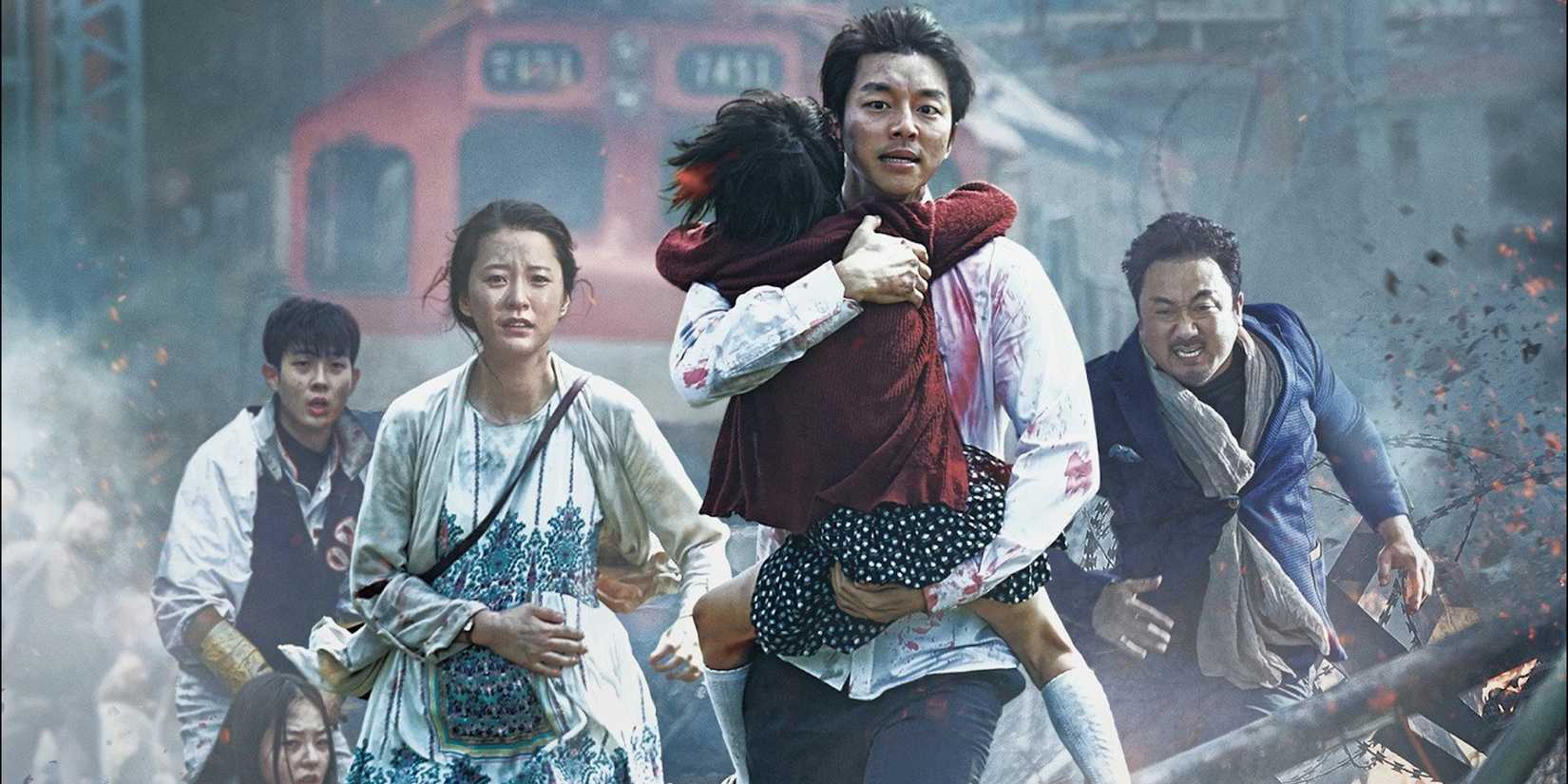 characters running from train in Train to Busan