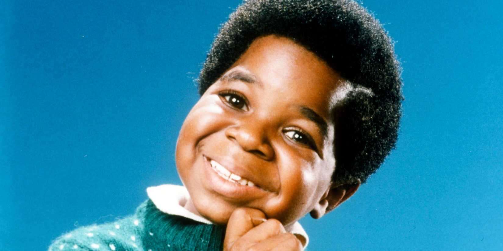 Gary Coleman as Arnold Jackson smiles with his hand on his chin on Diff'rent Strokes.