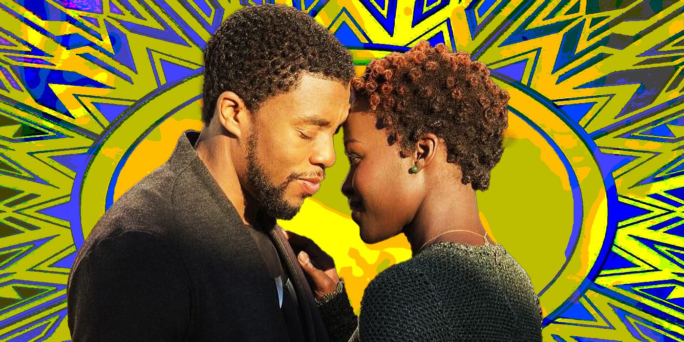 Chadwick Boseman and Lupita Nyong'o as T'Challa and Nakia in Black Panther