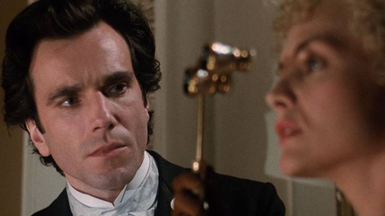 Daniel Day Lewis looking at Michelle Pfeiffer in The Age of Innocence