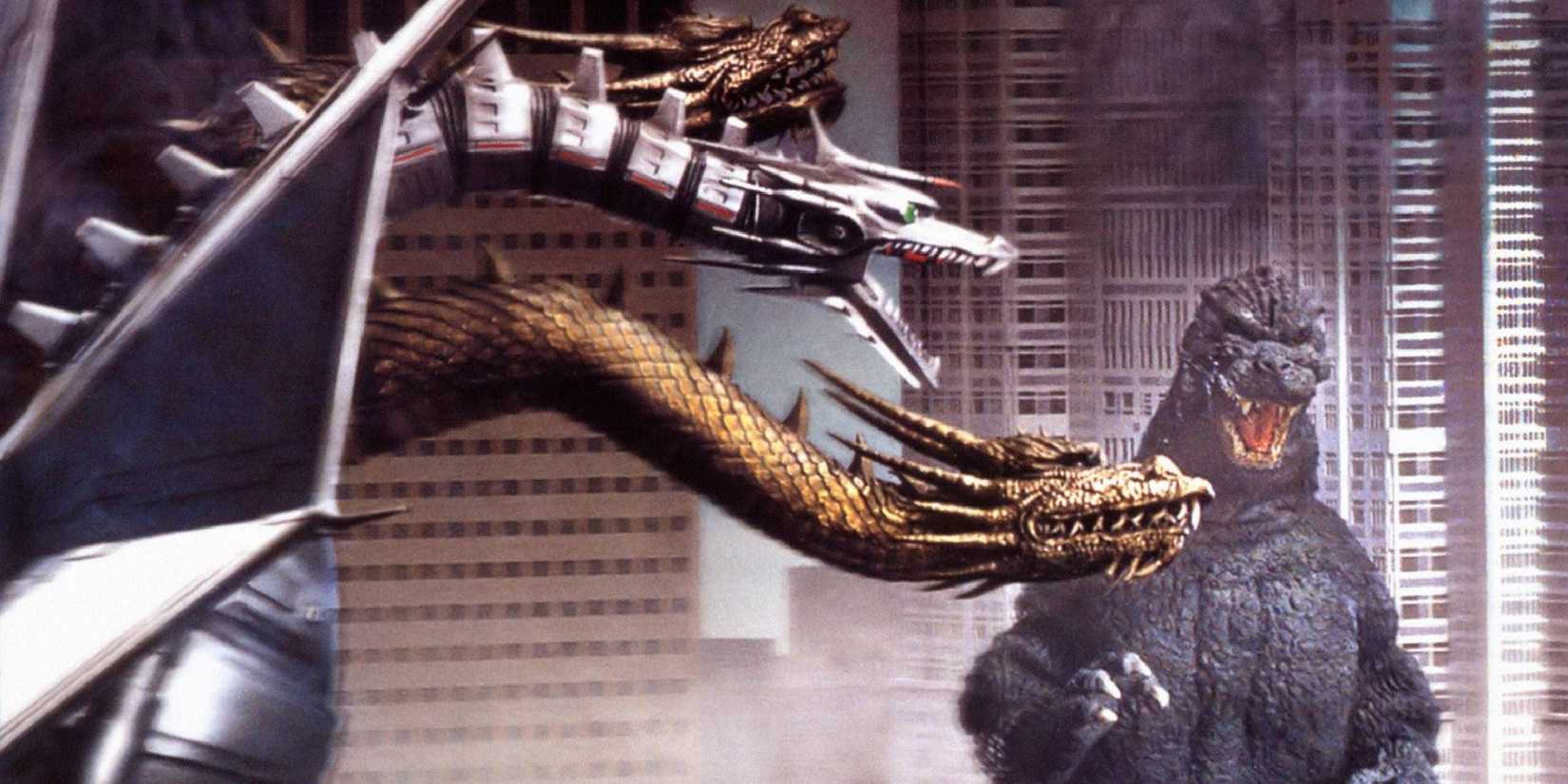 King Ghidorah fighting Godzilla in Godzilla vs. King Ghidorah - 1991