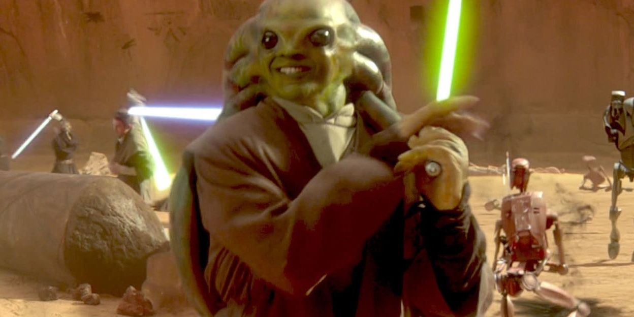 Kit Fisto trong trận chiến Geonosis trong 'Attack of the Clones'