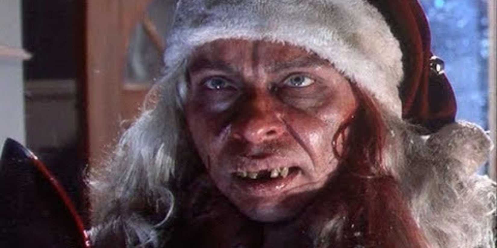 A murderous Santa stares menacingly in Tales From the Crypt.