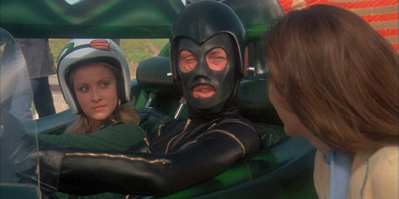 David Carradine as Frankenstein in Death Race 2000