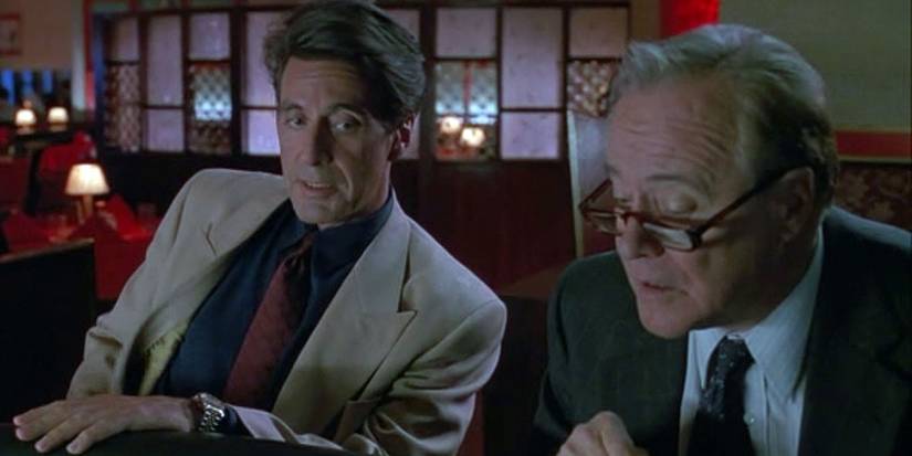 Al Pacino as Richard Roma and Jack Lemmon as Shelley Levene in Glengarry Glen Ross