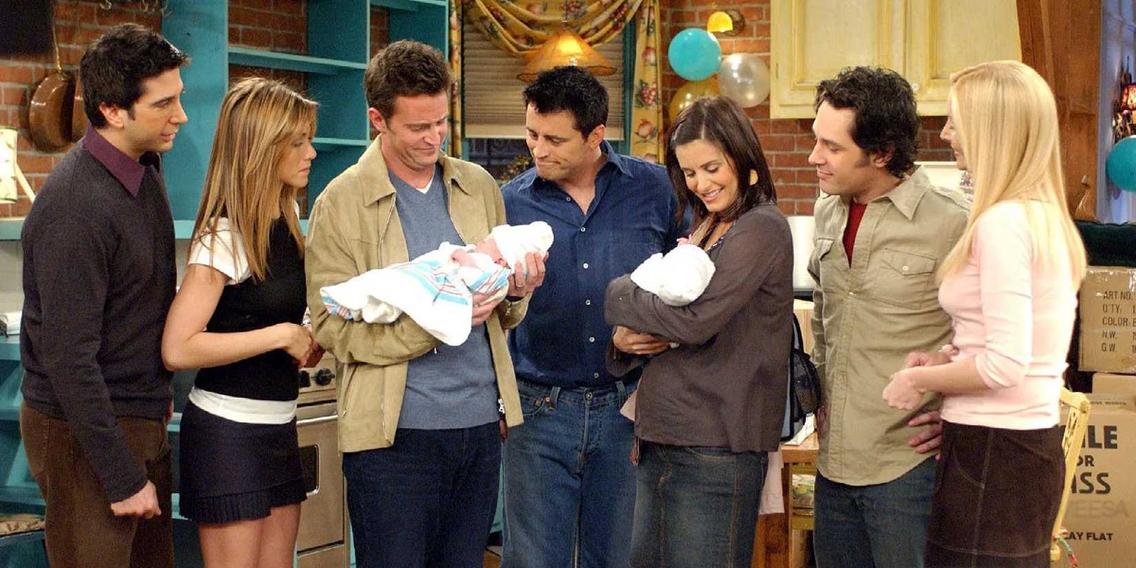The cast of Friends in the final episode