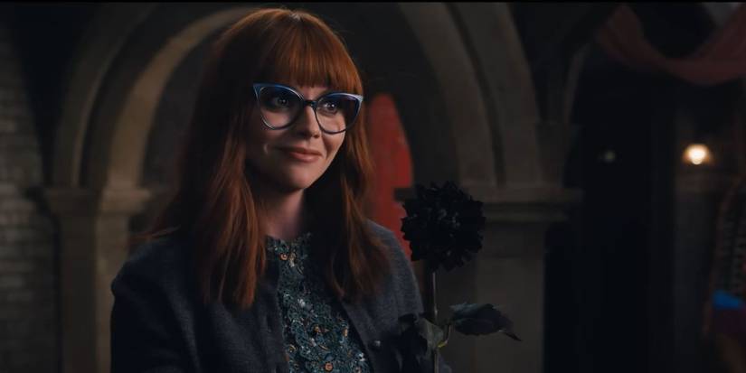 Christina Ricci as Marilyn Thornhill aka Laurel Gates in Netflix's Wednesday