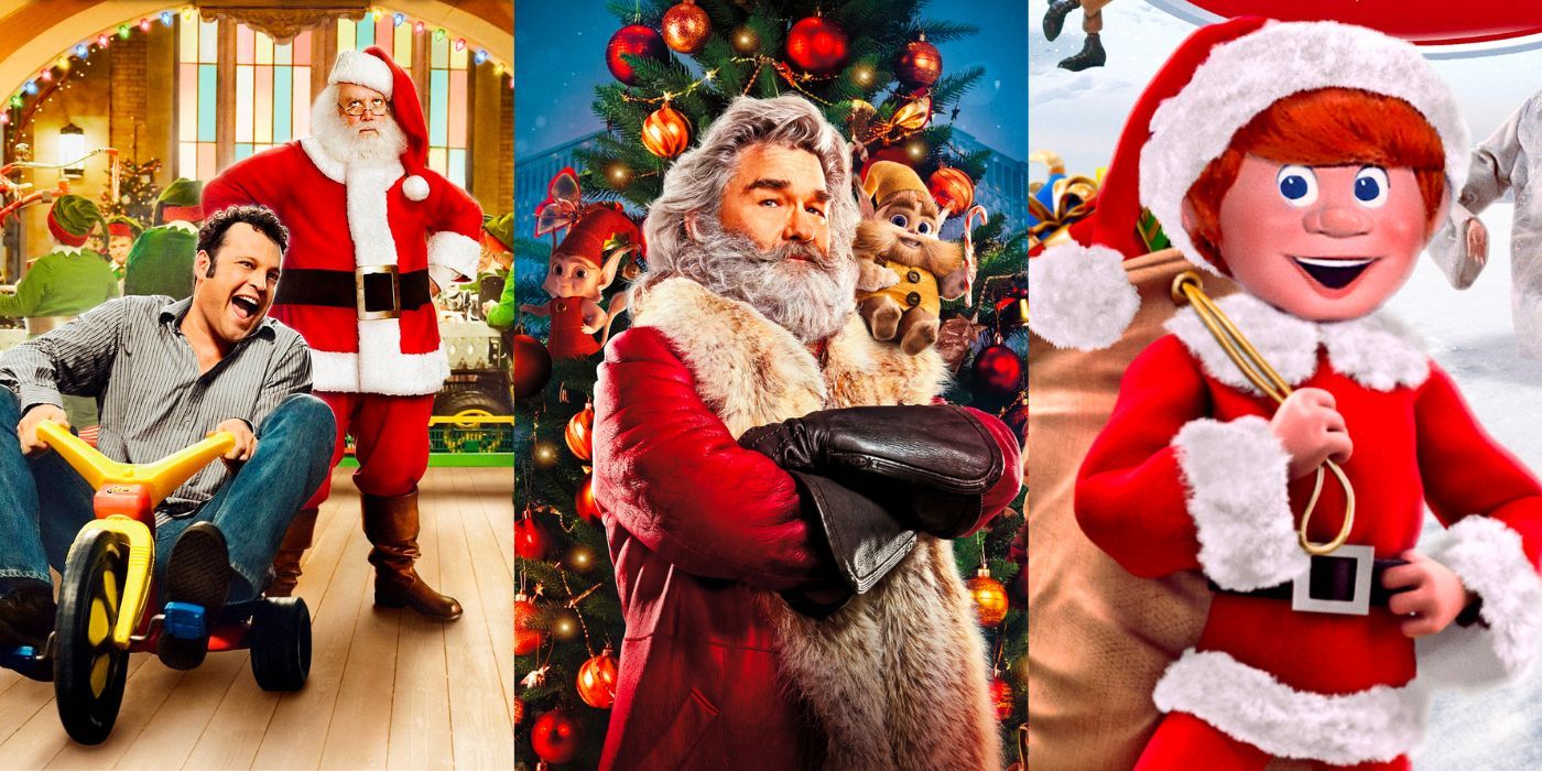 Santa Claus characters from multiple christmas movies