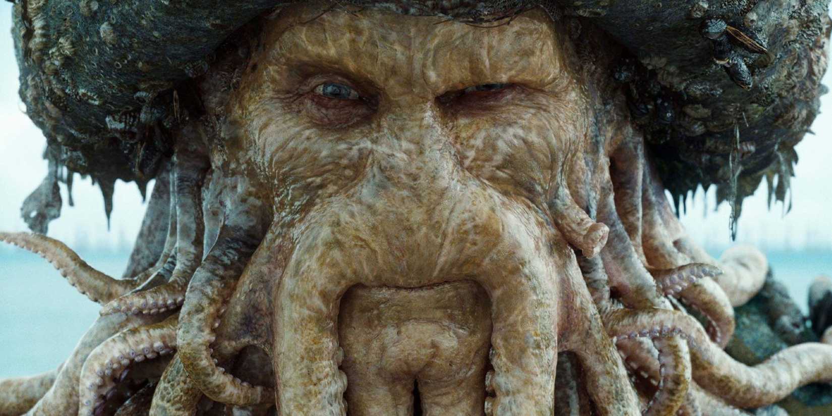 Davy Jones en primer plano en 'Piratas del Caribe: El cofre del hombre muerto'