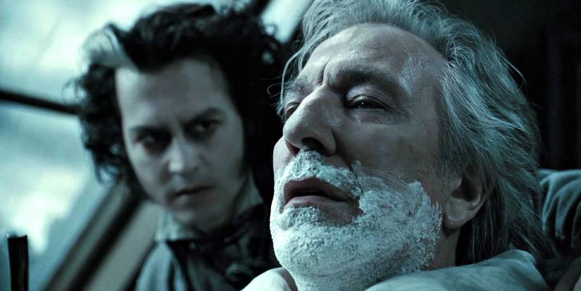 Sweeney Todd standing behind Judge Turpin in Sweeney Todd: The Demon Barber of Fleet Street
