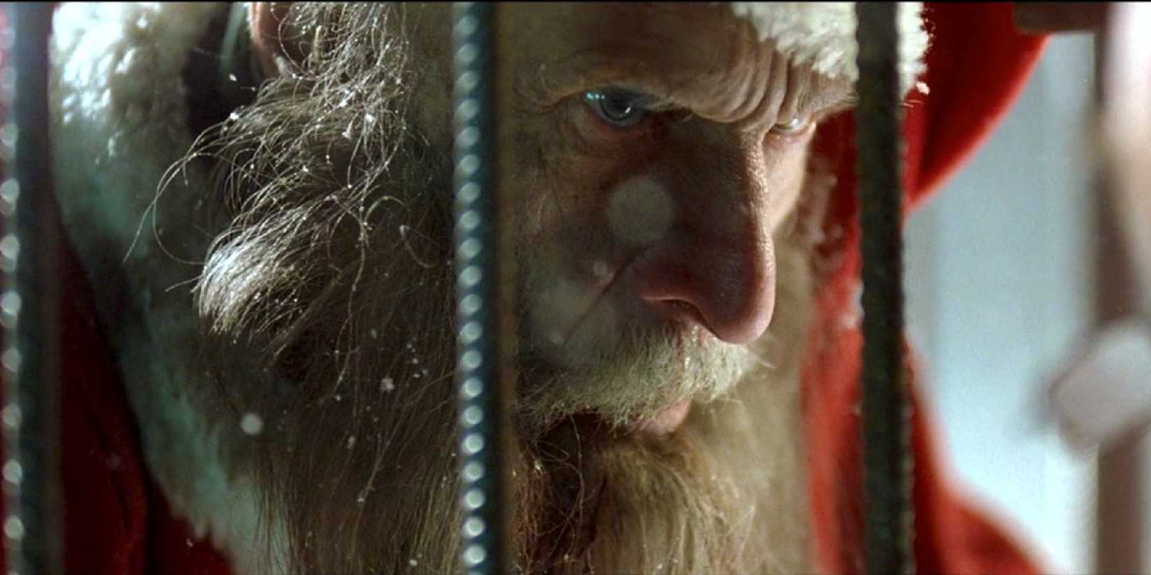 An ancient Santa Claus glares out of a cage in 'Rare Exports'