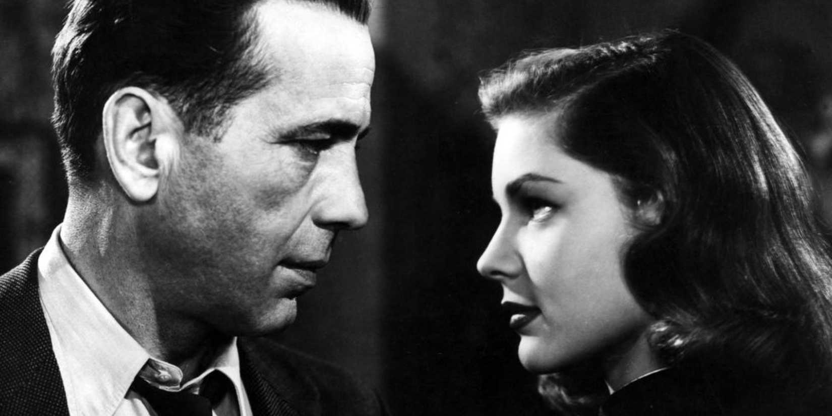 Philip Marlowe (Humphrey Bogart) and Vivian Rutledge (Lauren Bacall) in 'The Big Sleep' (1946)