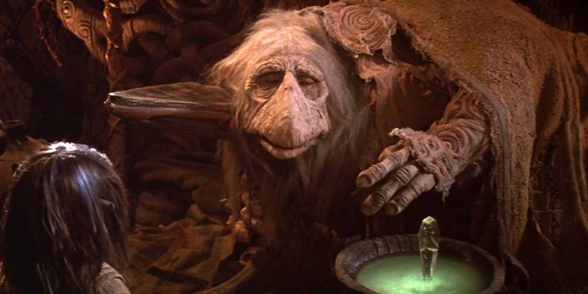 Jen's Mystic Master stares over a cauldron in 'The Dark Crystal'.