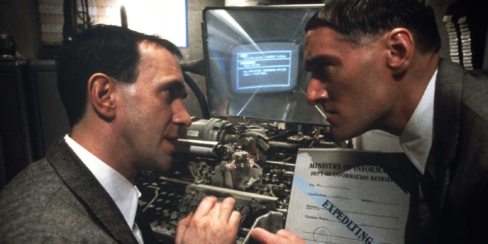 Two men talking in Brazil - 1985