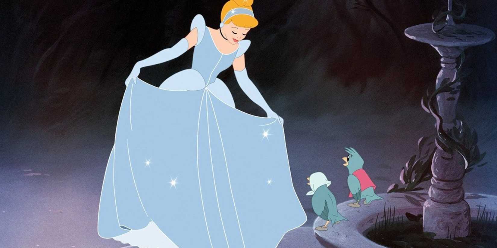 Cinderella with her ball gown