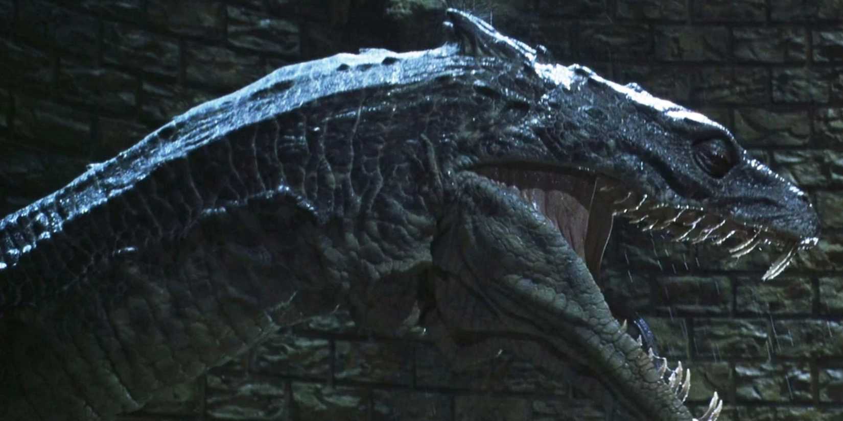 The Basilisk roaring in Harry Potter and the Chamber of Secrets.