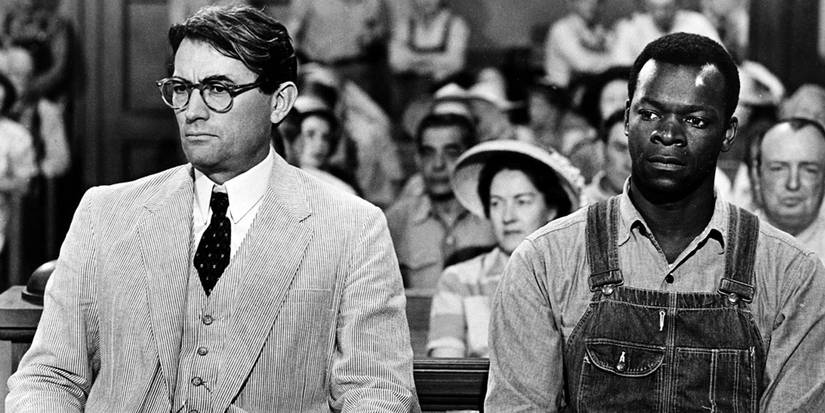 Atticus Finch as Tom Robinson at court in 'To Kill a Mockingbird'