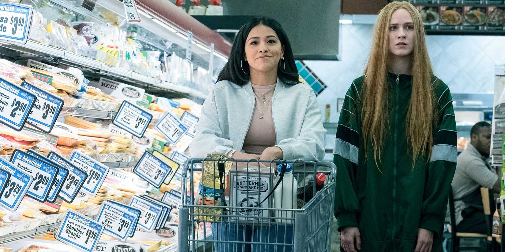 Two women at a supermarket in Kajillionaire