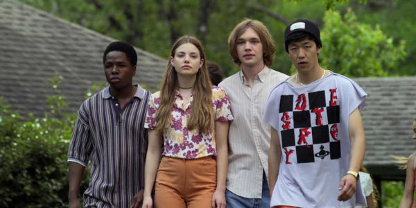 The cast standing together in Looking For Alaska.