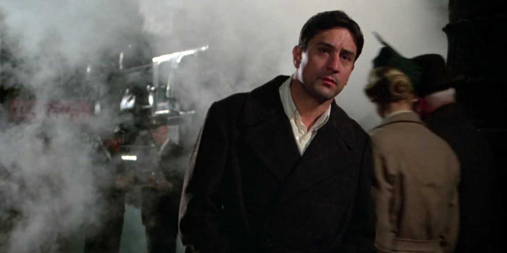 Noodles standing among the smoke in Once Upon a Time in America (1984)
