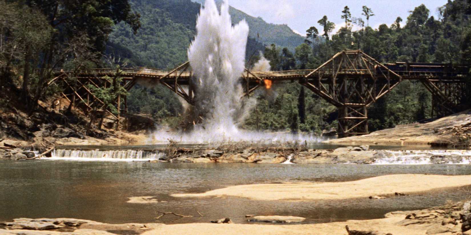 A bridge exploding in The Bridge on the River Kwai - 1957