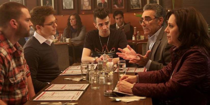Characters from Goon at a bar talking.