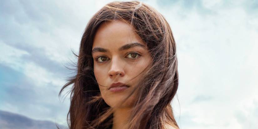 Emma Mackey as Emily Bronte in Emily close-up shot.