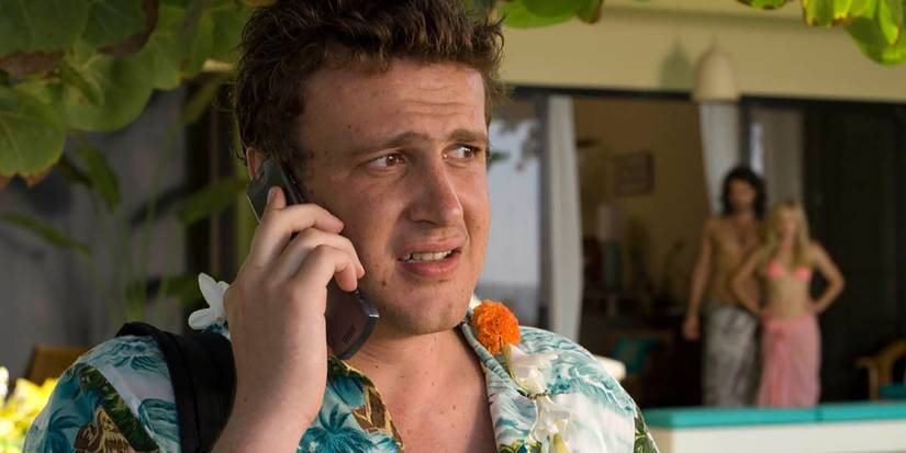 Jason Segel as Peter talking on the phone in Forgetting Sarah Marshall