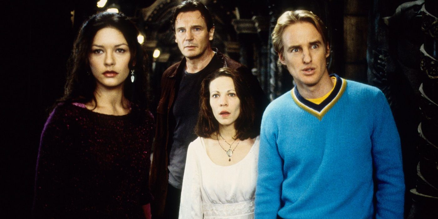 Theo, Dr. John, Nell, and Luke looking confused in The Haunting.