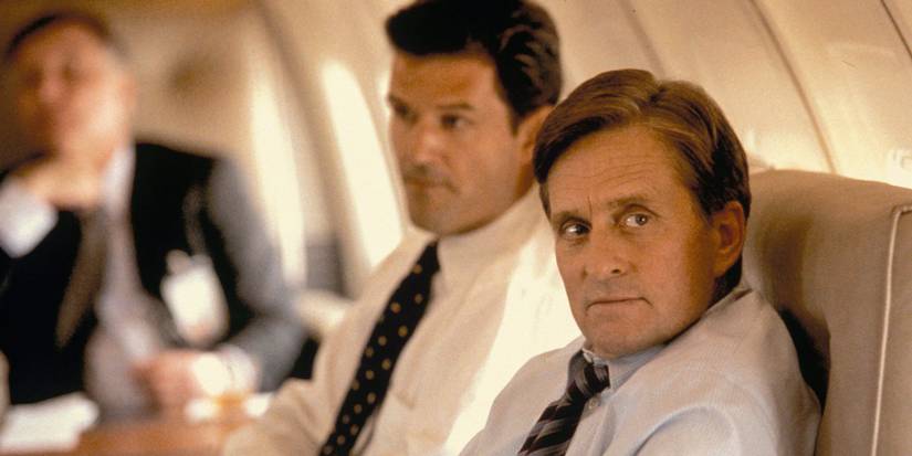 Michael Douglas on a private plane in Traffic