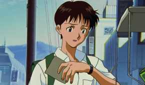 A mecha against the sun in Neon Genesis Evangelion