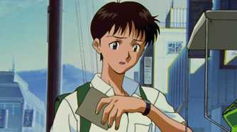 A mecha against the sun in Neon Genesis Evangelion