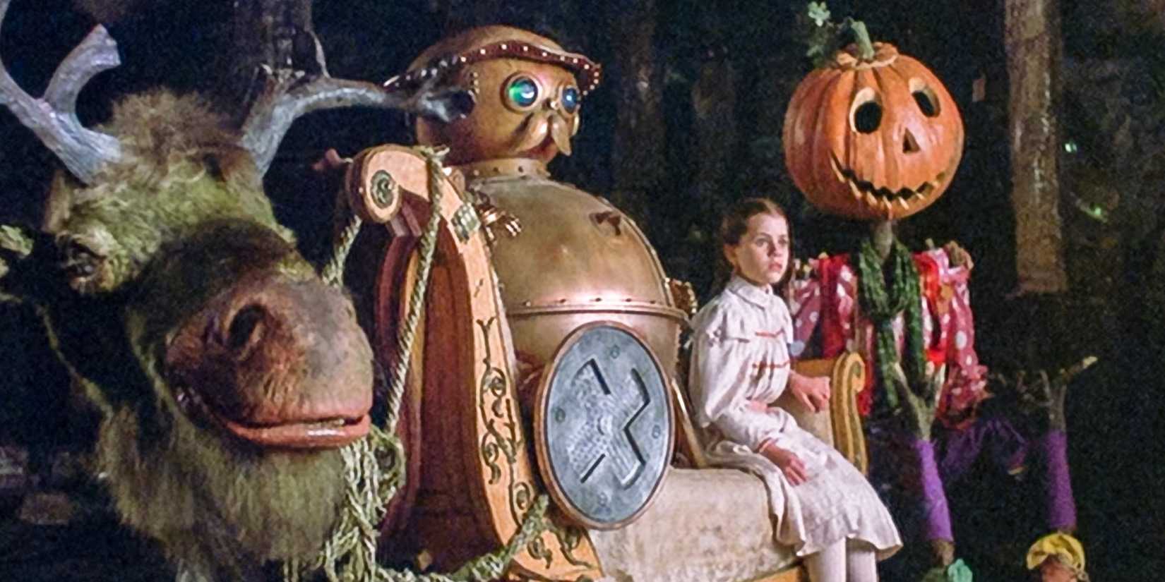 Dorothy and a group of characters in Return to Oz