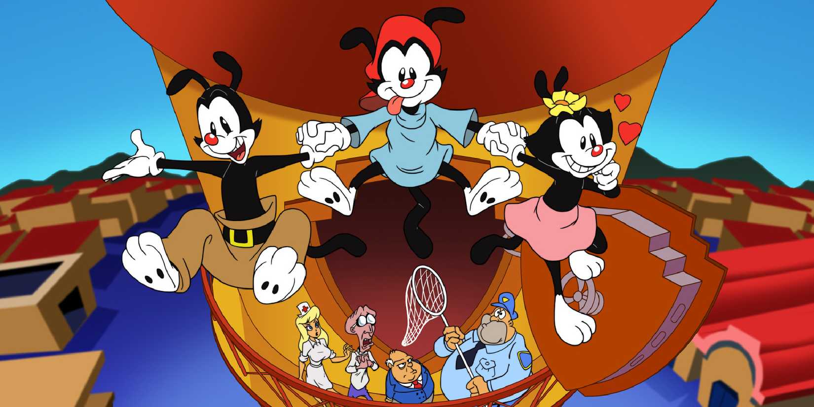 Wakko, Dot, and Pinky in Animaniacs