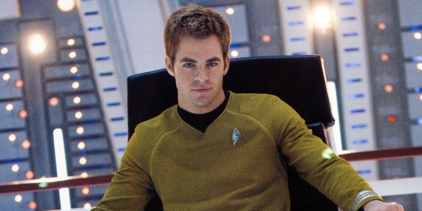 Capt. James Kirk (Chris Pine) on board the U.S.S. Enterprise in Star Trek (2009)