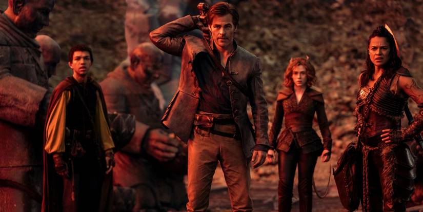 The main party standing together and looking ahead in Dungeons & Dragons: Honor Among Thieves.