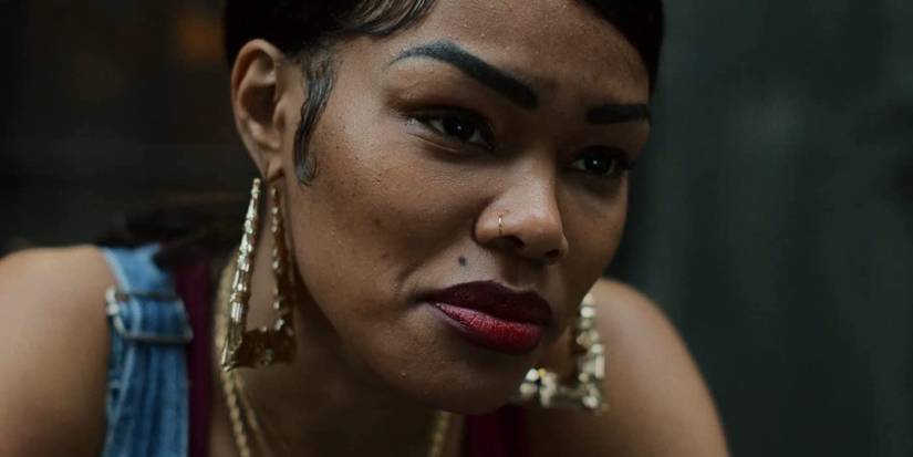 Teyana Taylor looks intently off-camera in A Thousand and One.