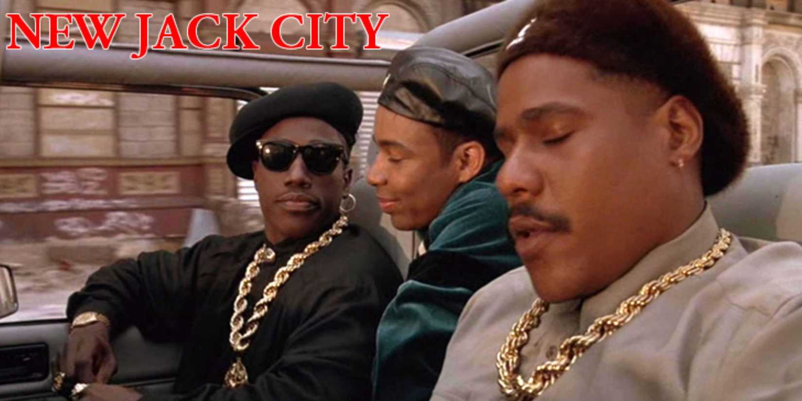 Three men in a car in New Jack City