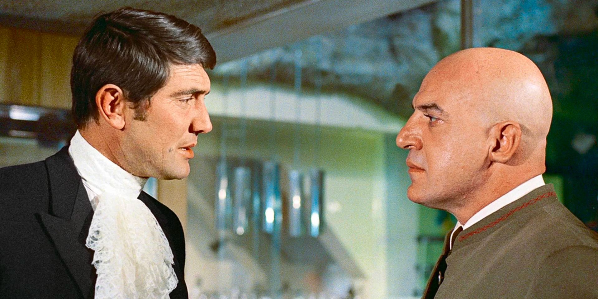 James Bond confronts Ernst Blofeld.