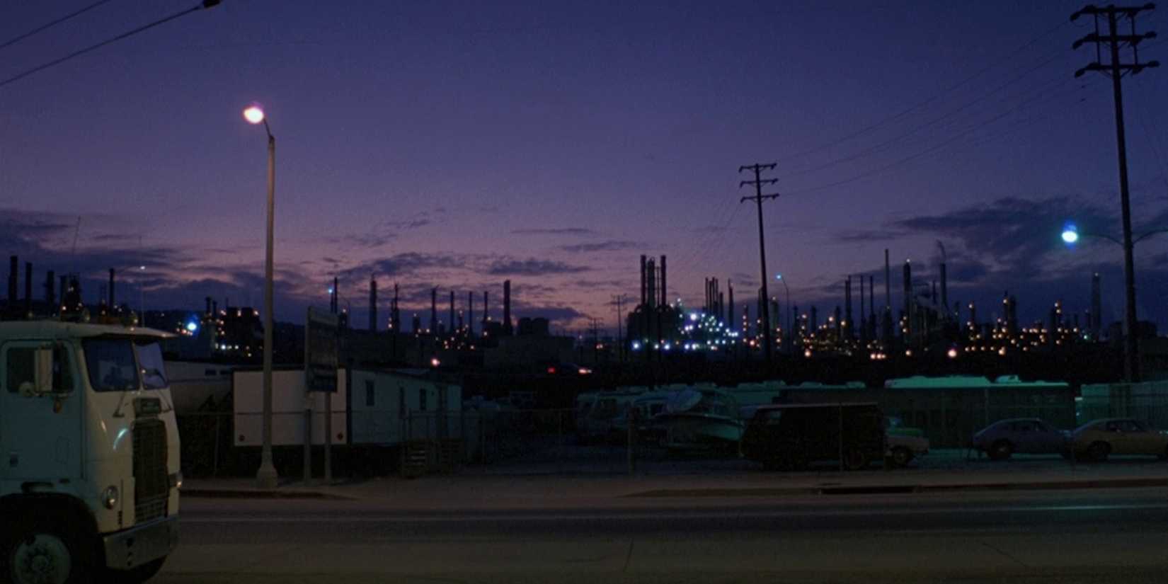 A shot of Los Angeles at night from To Live and Die in L.A.