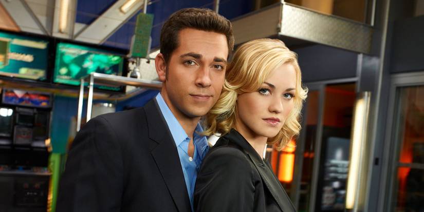 Yvonne Strahovski and Zachary Levi in Chuck