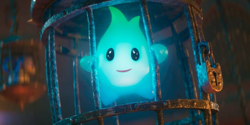 Lumalee locked inside of a cage in The Super Mario Bros Movie 