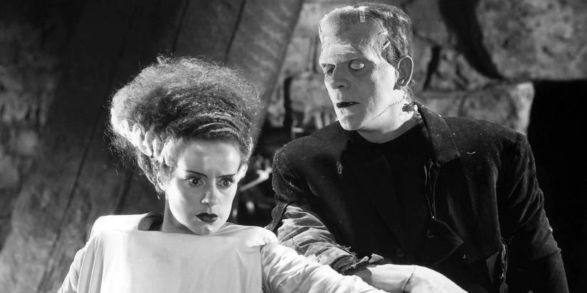 The Bride with Frankenstein's Monster in Bride of Frankenstein (1935).