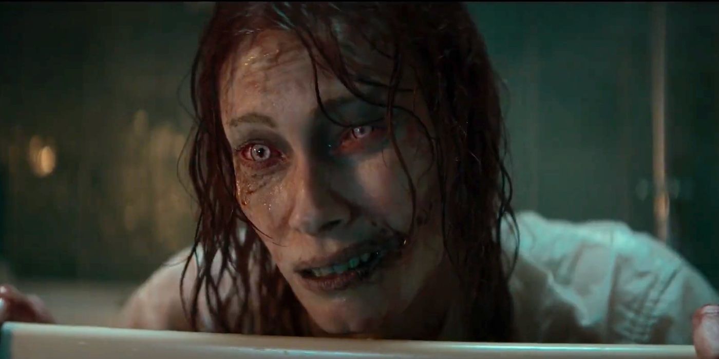 A possessed Ellie (Alyssa Sutherland) sits in a bathtub in 'Evil Dead Rise'