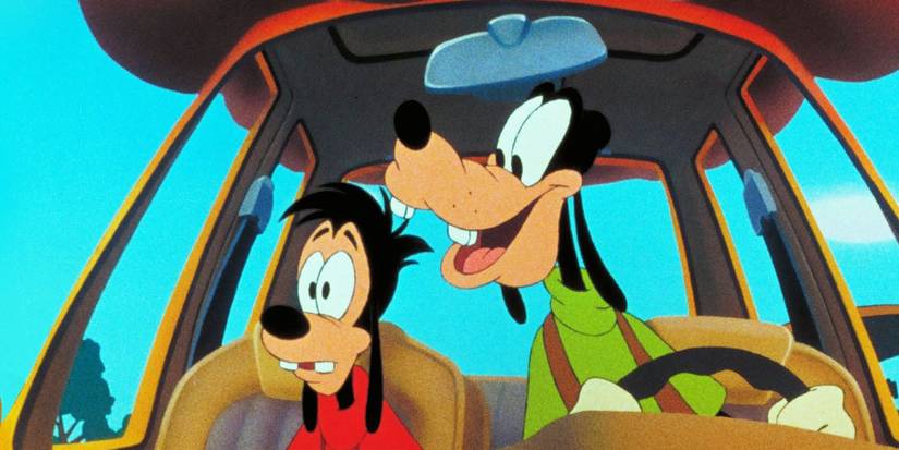 Max and Goofy in a car together in A Goofy Movie