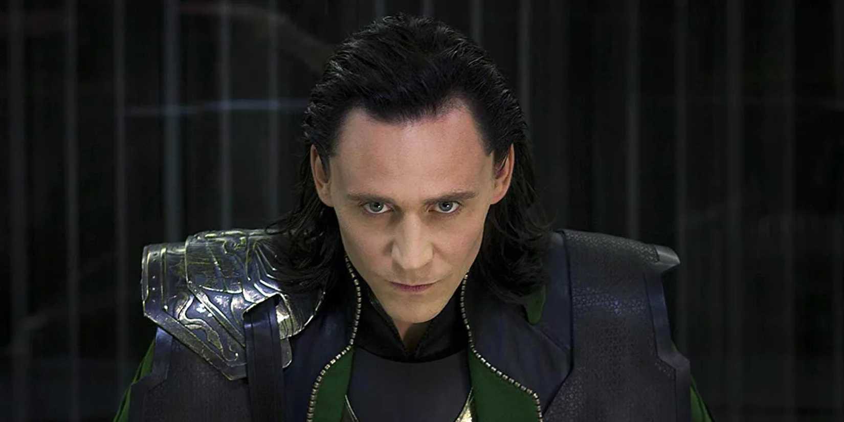 Tom Hiddleston as Loki looking pensive while imprisoned in The Avengers.